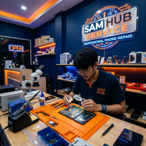 ช่างซ่อม Samsung Galaxy A25 5G เปลี่ยนจอ แบต ชาร์จ สายแพร ราคาถูก | Sam Hub Service บางนา กรุงเทพ