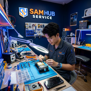 ช่างซ่อม Samsung Galaxy A52 เปลี่ยนจอ แบต ชาร์จ สายแพร ราคาถูก | Sam Hub Service บางนา กรุงเทพ