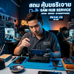 ช่างซ่อม Samsung Galaxy A52 5G เปลี่ยนจอ แบต ชาร์จ สายแพร ราคาถูก | Sam Hub Service บางนา กรุงเทพ