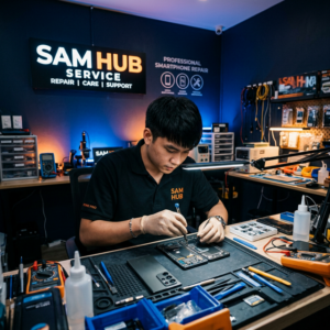 ช่างซ่อม Samsung Galaxy S20 Ultra เปลี่ยนจอ แบต ชาร์จ สายแพร ราคาถูก | Sam Hub Service บางนา กรุงเทพ
