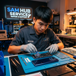 ช่างซ่อม Samsung Galaxy S20+ เปลี่ยนจอ แบต ชาร์จ สายแพร ราคาถูก | Sam Hub Service บางนา กรุงเทพ