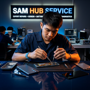 ช่างซ่อม Samsung Galaxy S21 FE เปลี่ยนจอ แบต ชาร์จ สายแพร ราคาถูก | Sam Hub Service บางนา กรุงเทพ