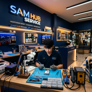 ช่างซ่อม Samsung Galaxy S23 เปลี่ยนจอ แบต ชาร์จ สายแพร ราคาถูก | Sam Hub Service บางนา กรุงเทพ