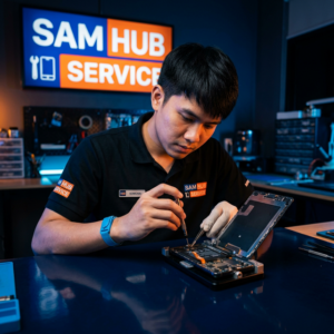 ช่างซ่อม Samsung Galaxy S23+ เปลี่ยนจอ แบต ชาร์จ สายแพร ราคาถูก | Sam Hub Service บางนา กรุงเทพ