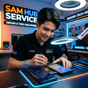 ช่างซ่อม Samsung Galaxy S9+ เปลี่ยนจอ แบต ชาร์จ สายแพร ราคาถูก | Sam Hub Service บางนา กรุงเทพ