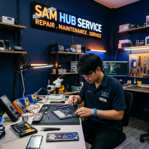 ช่างซ่อมแท็บเล็ต Samsung Galaxy Tab S5e เปลี่ยนจอ แบต ราคาถูก | Sam Hub Service บางนา กรุงเทพ