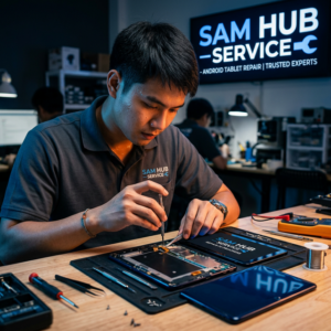 ช่างซ่อมแท็บเล็ต Samsung Galaxy Tab S7 เปลี่ยนจอ แบต ราคาถูก | Sam Hub Service บางนา กรุงเทพ