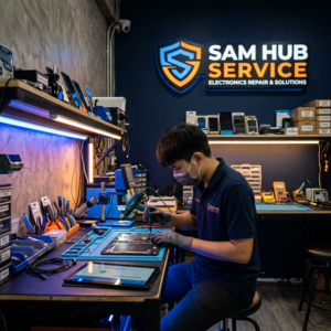 ช่างซ่อมแท็บเล็ต Samsung Galaxy Tab S7+ เปลี่ยนจอ แบต ราคาถูก | Sam Hub Service บางนา กรุงเทพ