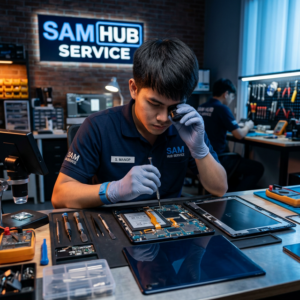ช่างซ่อมแท็บเล็ต Samsung Galaxy Tab S8 เปลี่ยนจอ แบต ราคาถูก | Sam Hub Service บางนา กรุงเทพ