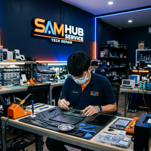 ช่างซ่อมแท็บเล็ต Samsung Galaxy Tab S9 FE เปลี่ยนจอ แบต ราคาถูก | Sam Hub Service บางนา กรุงเทพ