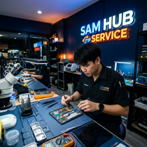 ช่างซ่อมจอพับ Samsung Galaxy Z Fold 2 เปลี่ยนจอ แพรกลาง บานพับ ราคาถูก | Sam Hub Service บางนา กรุงเทพ